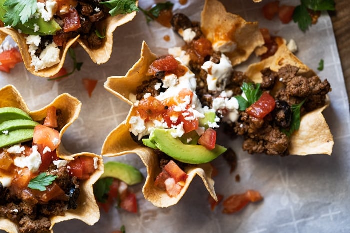 Eating a low carb beef taco bowl