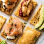 Keto flatbreads with various sweet and savory toppings