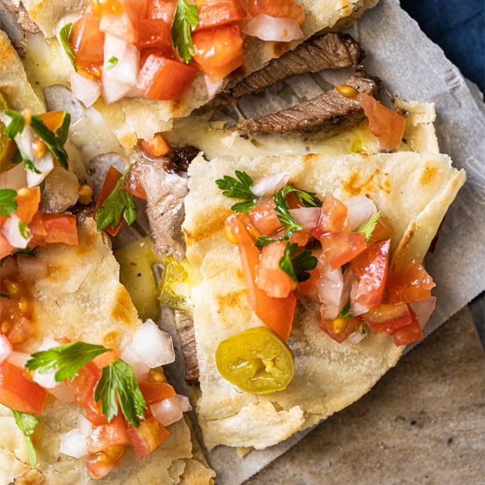 Gluten free & keto quesadillas with pico de Gallo salsa