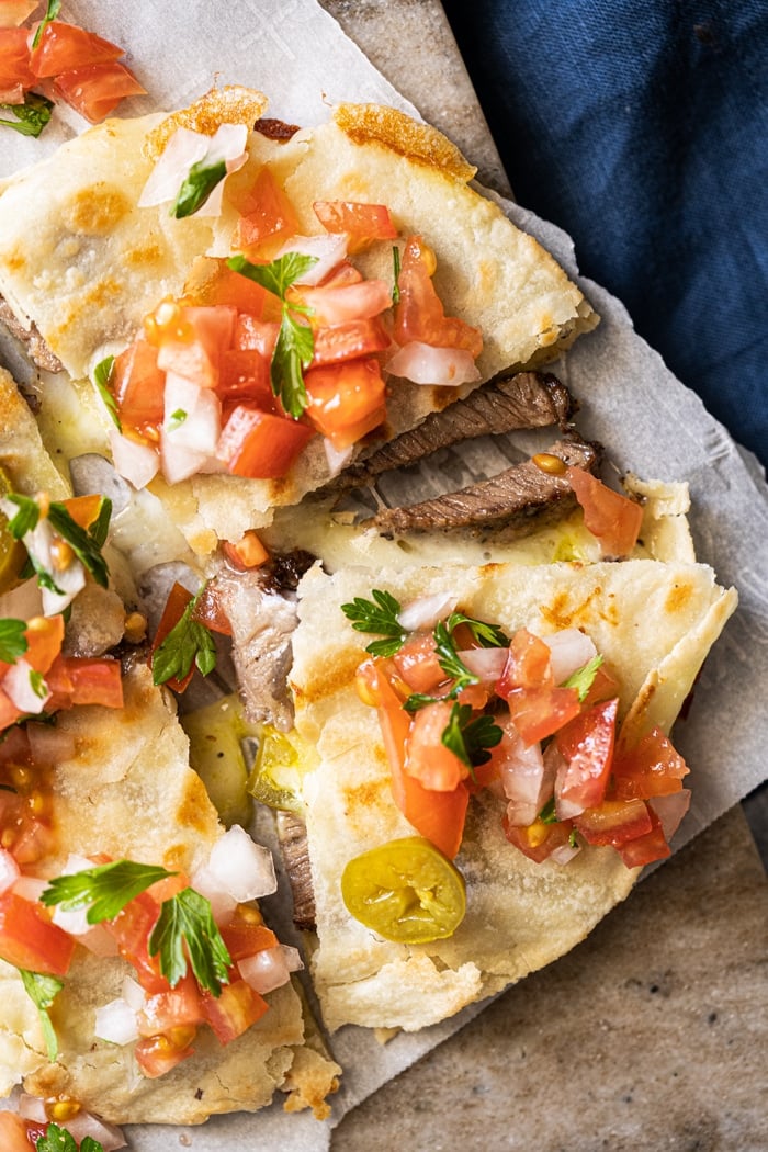 Gluten free & keto quesadillas with pico de Gallo salsa