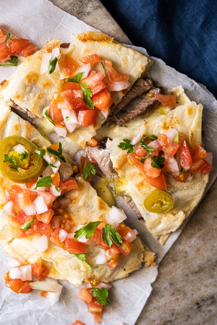 Gluten free & keto quesadillas with pico de Gallo salsa