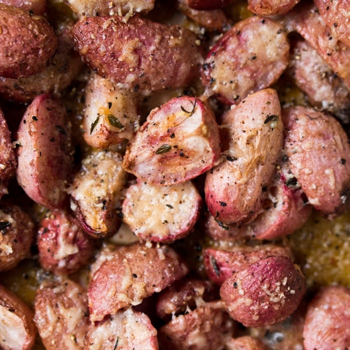 Roasted keto potatoes i.e. radishes