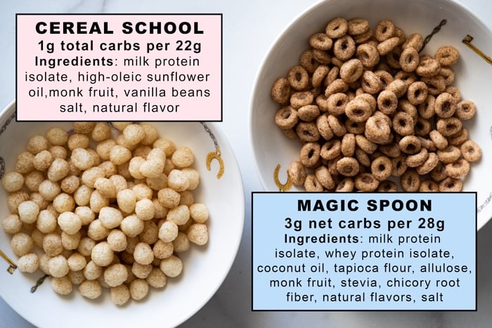 Comparing Cereal School and Magic Spoon keto cereals