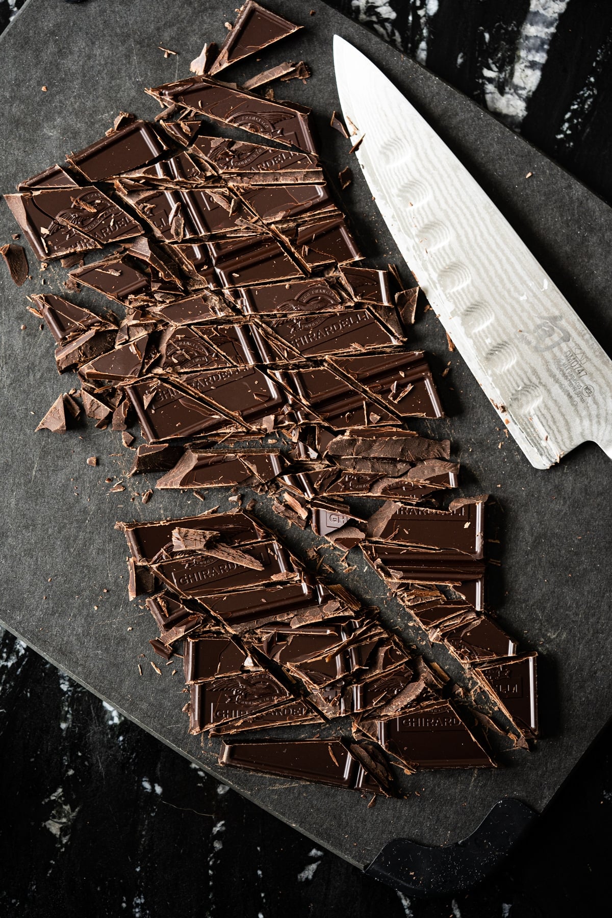 A diced sugar free chocolate bar