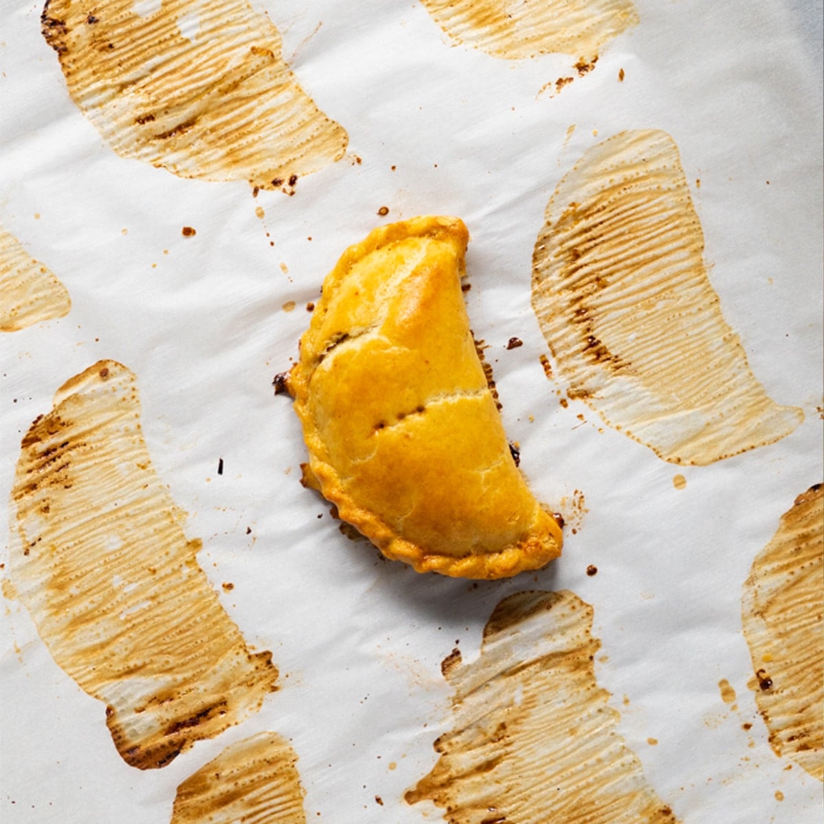 Gluten free and kept empanada on a baking tray