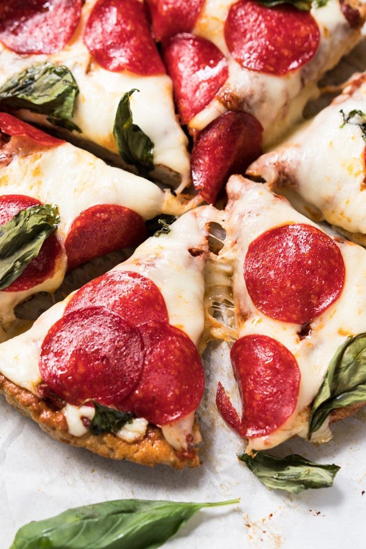 Fluffy keto pizza crust with yeast