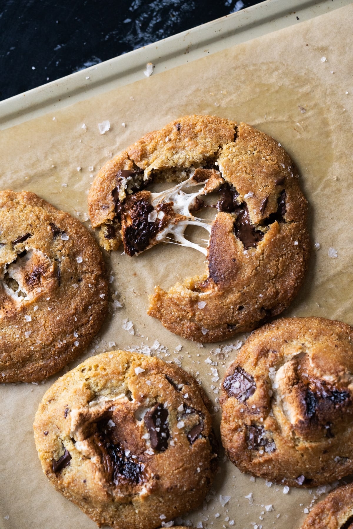 Almond flour s'mores cookies with maple syrup marshmallows