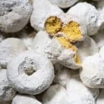 Keto powdered sugar donuts made with almond flour