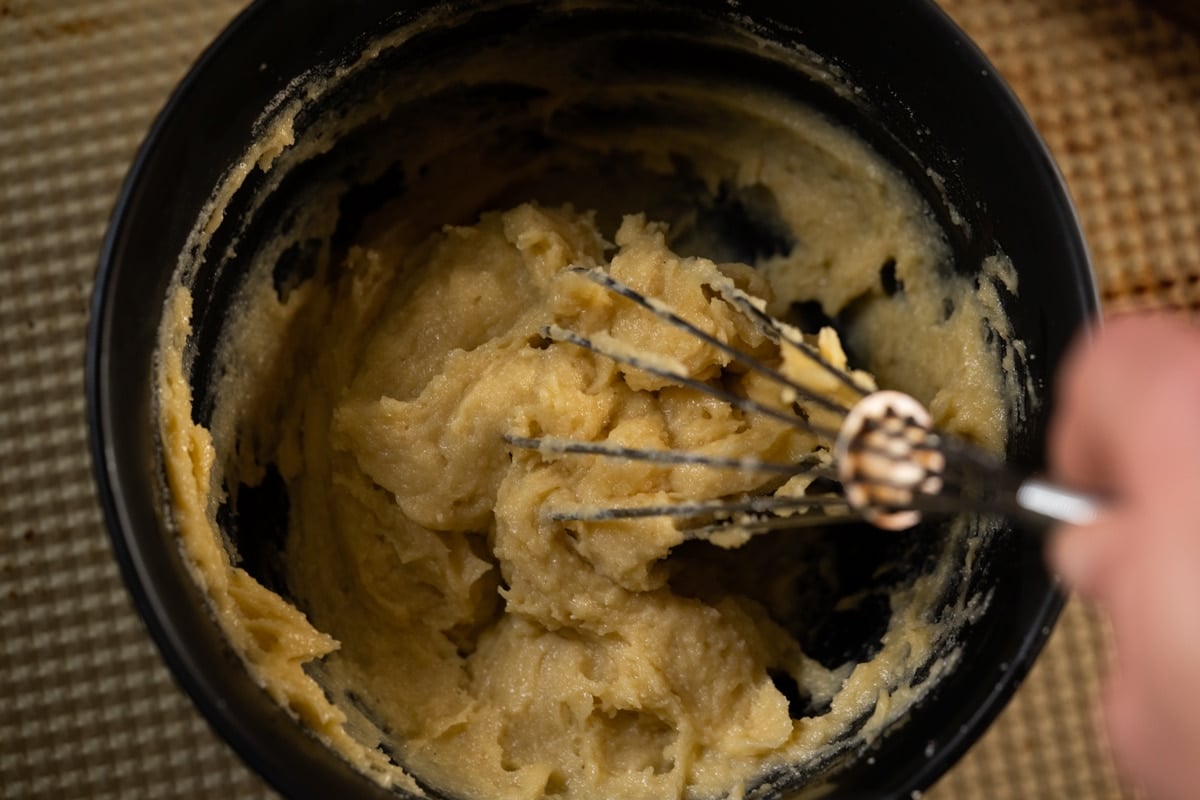 Almond and coconut flour cake donut batter thick texture