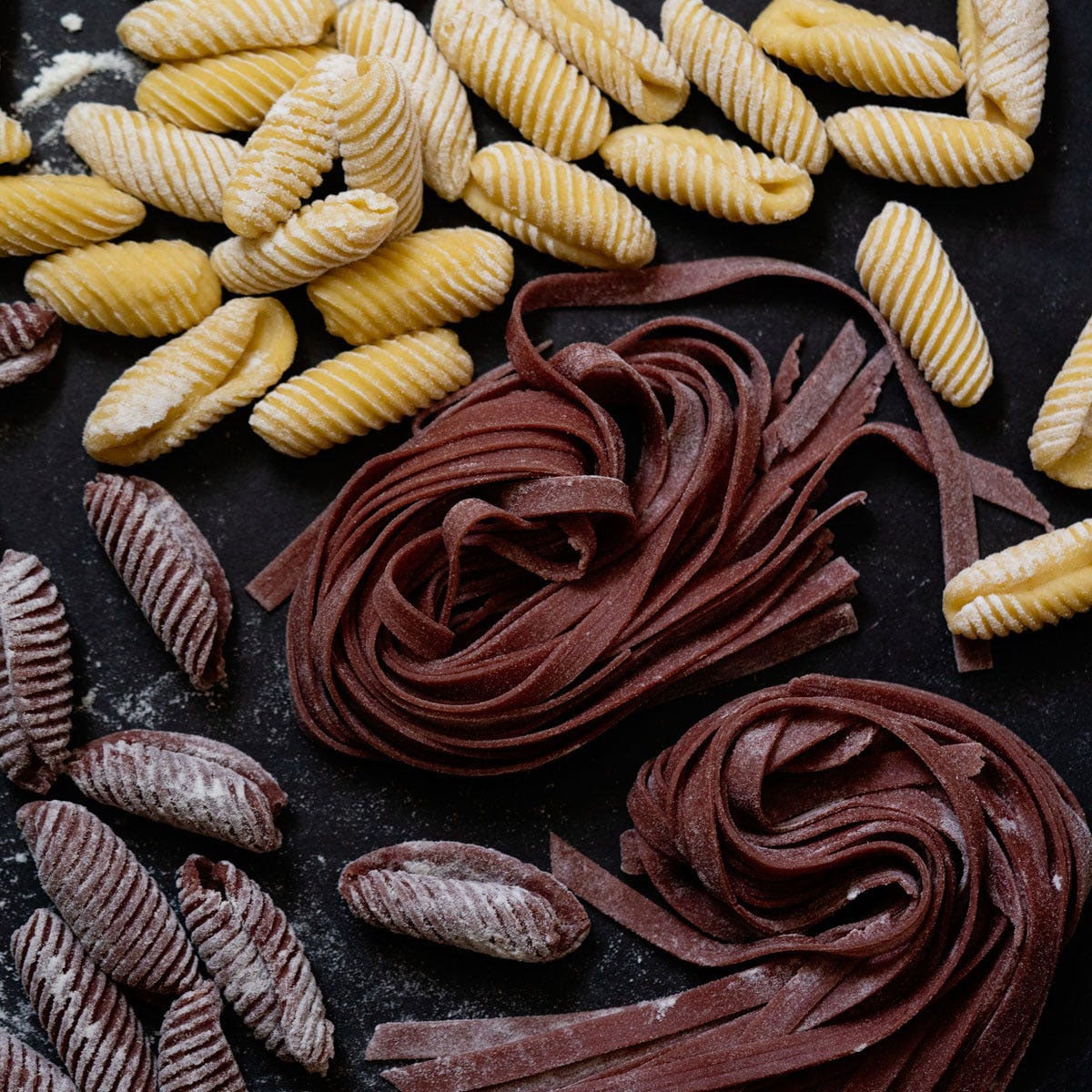 Low carb pasta made out of lupin flour and sweet potato