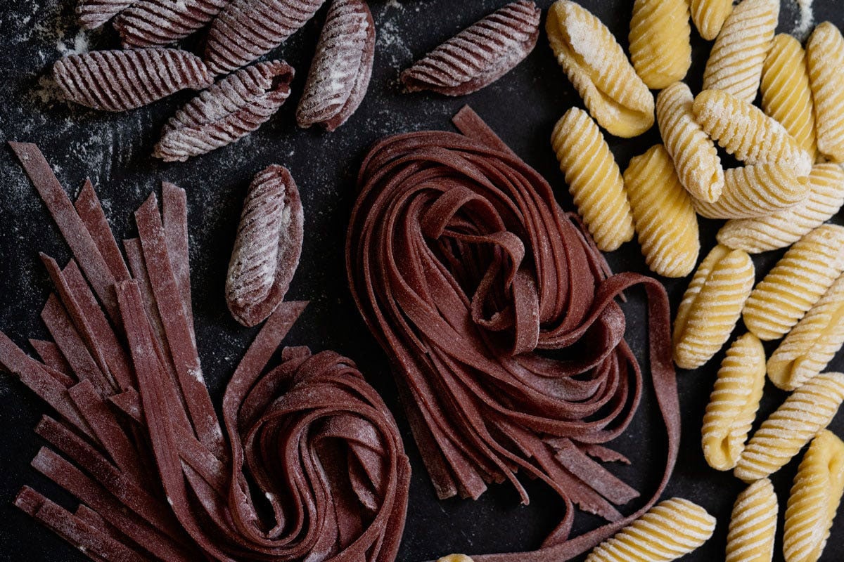 Low carb pasta made out into different shapes